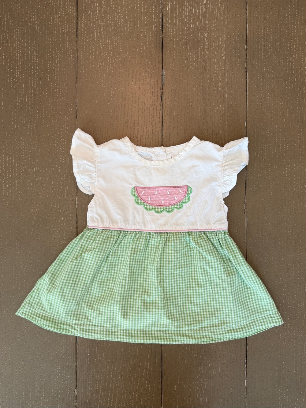 Stitchy Fish Baby Girls’ Embroidered “Wendy Watermelon” Dress • Size 12M